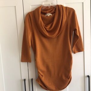 Pink Rose Neck Sweater - Rust like New